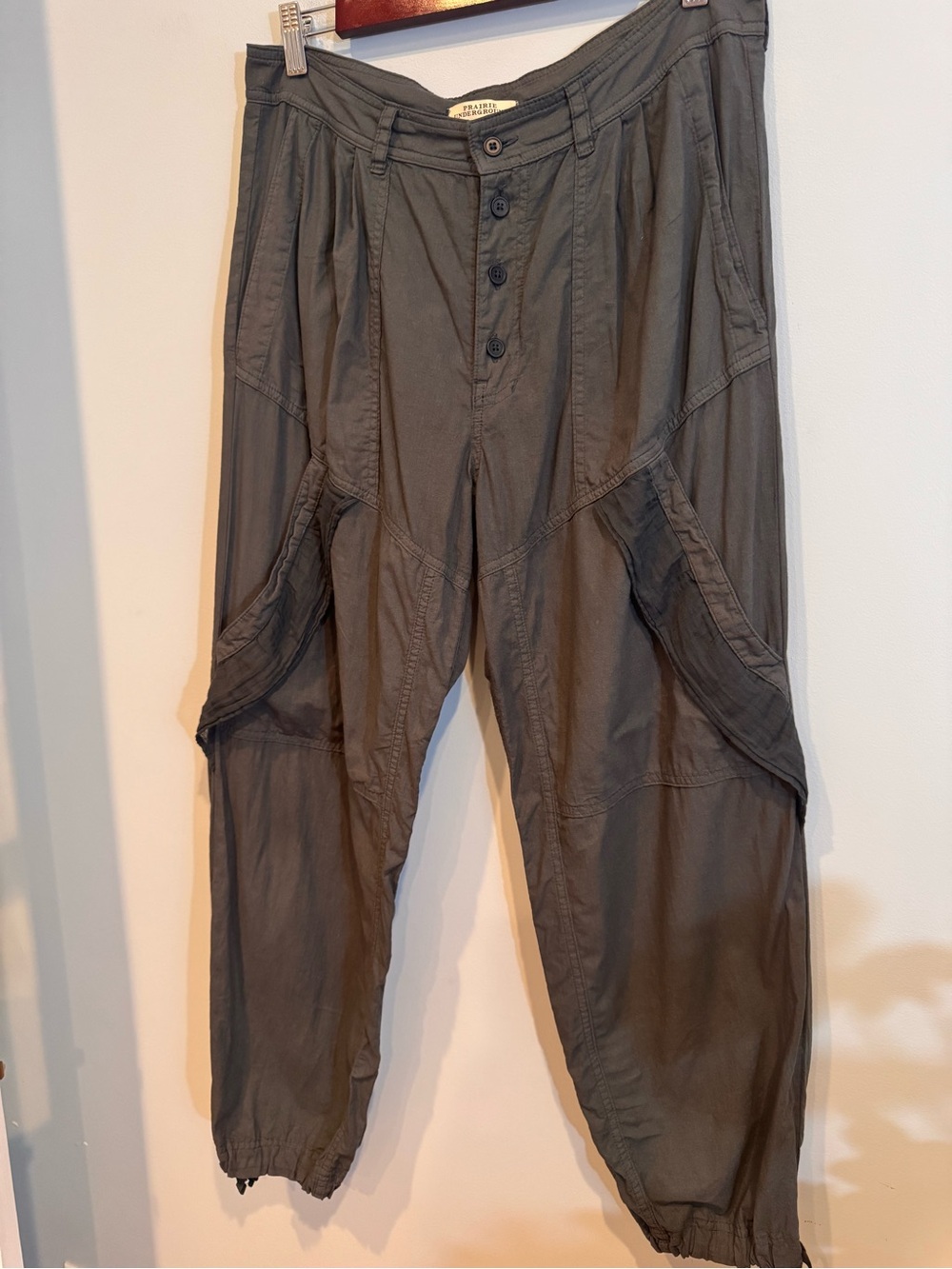 Prairie Underground Busking Pants Grey Organic Cotton Cargo Utility Size S - Picture 2 of 8